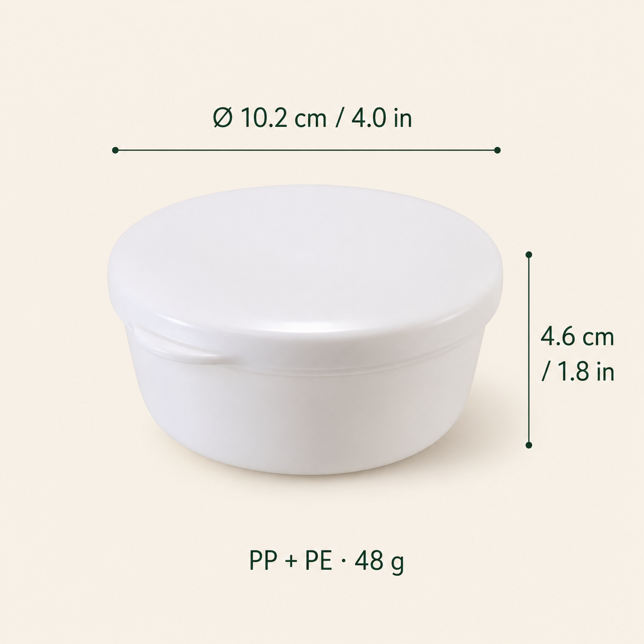 Round draining bar case dimensions and PP plus PE materials